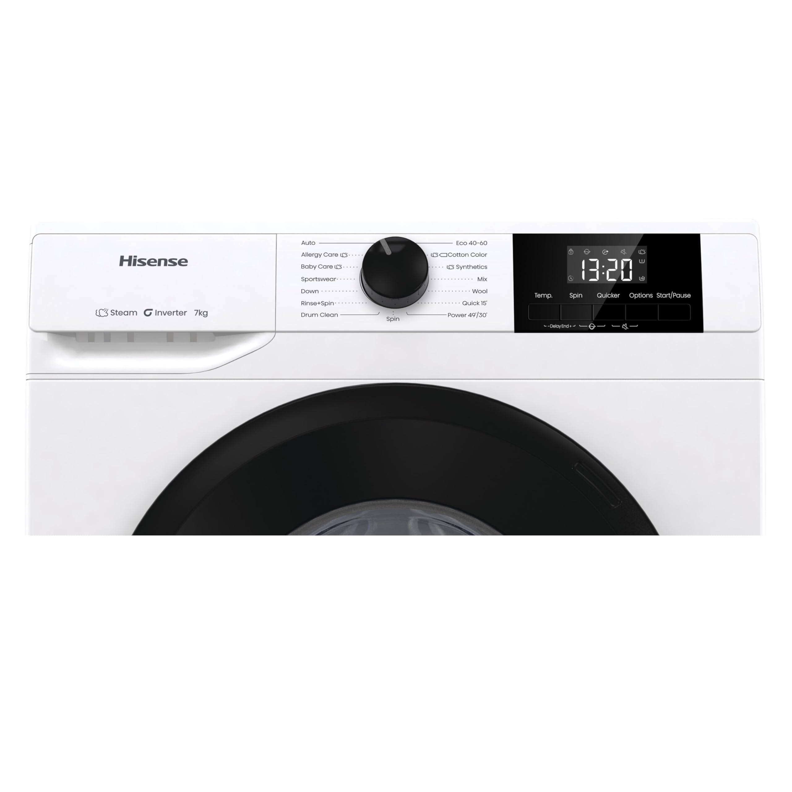 WF1G7021BW Freestanding 7 KG-Front Load Durable Inverter Washing Machine, Steam Wash-Quick Wash-15 Washing Programs-1200 RPM-White-Energy Rating B