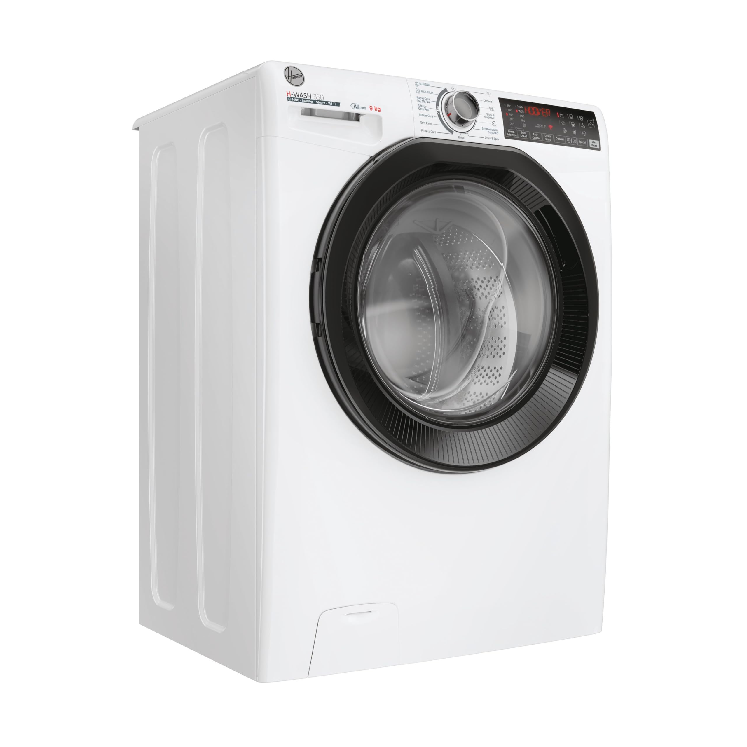 Hoover H-WASH 350 9kg Freestanding Washing Machine, 1400 RPM, A Rated, ECO-Power Inverter Motor, hOn App, 60 Programmes, Eco Doser, Power Care System, White, 60x53x85 cm - H3WPS496TAMB6-80