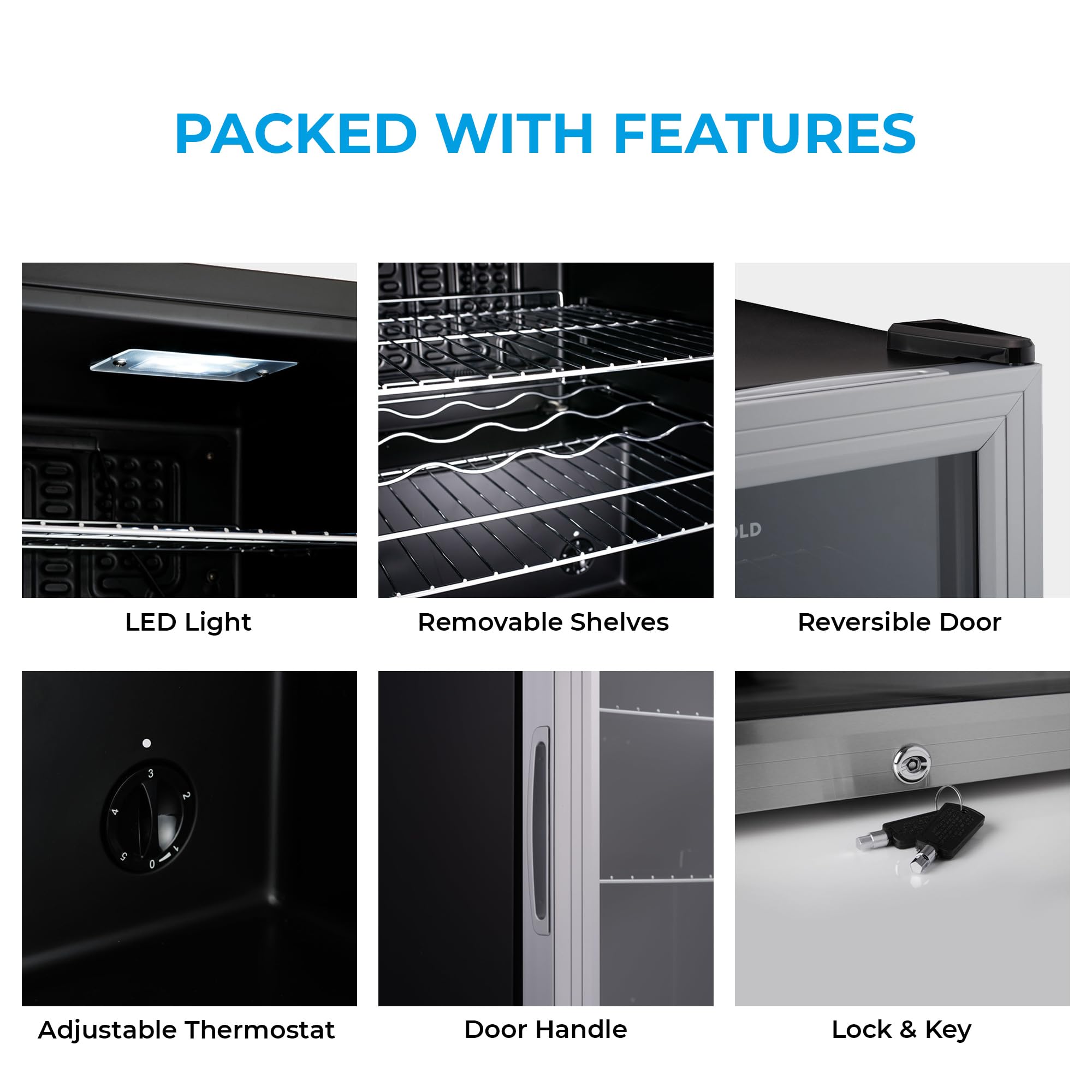 Subcold Super85 LED - Under-Counter Fridge | 85L Beer, Wine & Drinks Fridge | LED Light + Lock and Key | Energy Efficient (Stainless Steel, 85L)