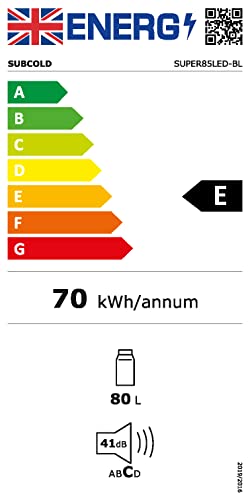 Subcold Super85 LED - Under-Counter Fridge | 85L Beer, Wine & Drinks Fridge | LED Light + Lock and Key | Energy Efficient (Black, 85L)…