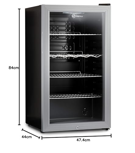 Subcold Super85 LED - Under-Counter Fridge | 85L Beer, Wine & Drinks Fridge | LED Light + Lock and Key | Energy Efficient (Stainless Steel, 85L)