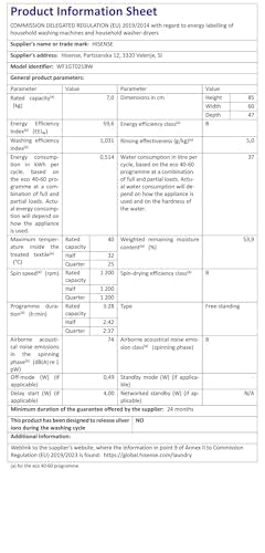 WF1G7021BW Freestanding 7 KG-Front Load Durable Inverter Washing Machine, Steam Wash-Quick Wash-15 Washing Programs-1200 RPM-White-Energy Rating B