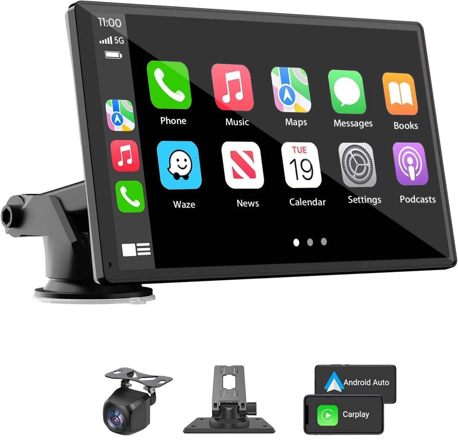 Quelthorix Portable Wireless Carplay Car Stereo