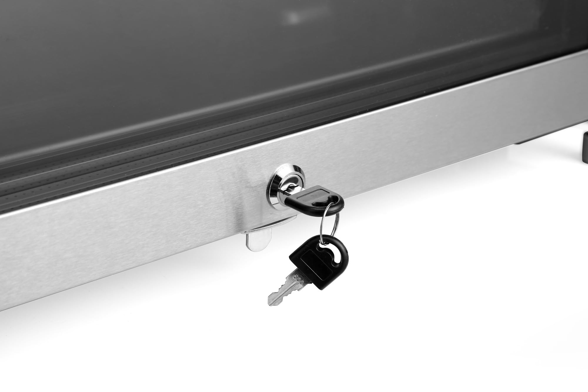 MAXI250LED Upright Drinks Fridge with Stainless Steel Glass Door | 237L Can Cooler | Lockable Fridge Ideal for Home Bars, Kitchens, and Entertaining Spaces (Stainless Steel)