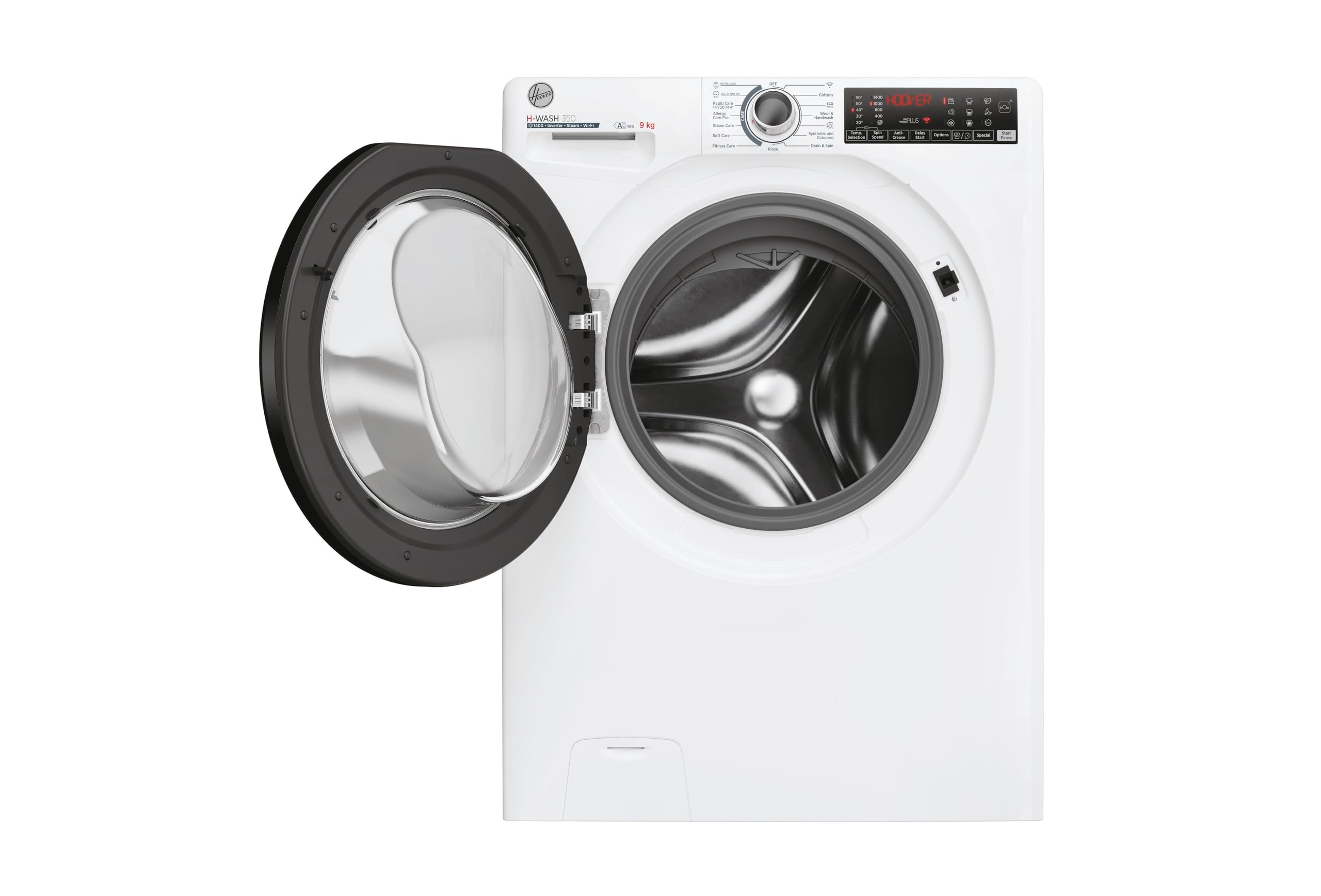 Hoover H-WASH 350 9kg Freestanding Washing Machine, 1400 RPM, A Rated, ECO-Power Inverter Motor, hOn App, 60 Programmes, Eco Doser, Power Care System, White, 60x53x85 cm - H3WPS496TAMB6-80