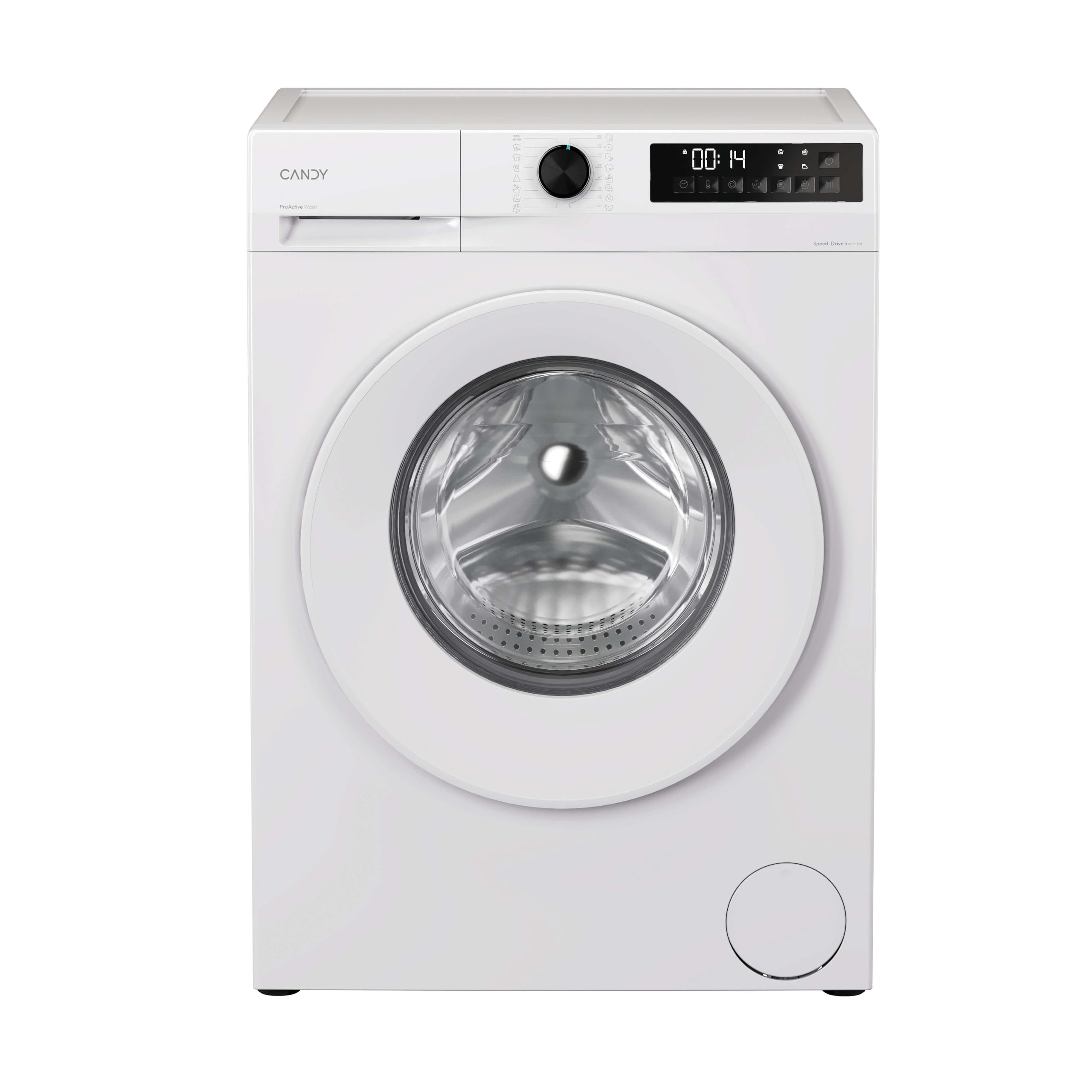 CANDY Quick Pro Washing Machine, 8kg Wash 1400 RPM, A-20 Energy Class, 16 Programmes, Pro Active Wash, BuiltTo Last, White-White, 50x60x85 cm - GD 48S6-80