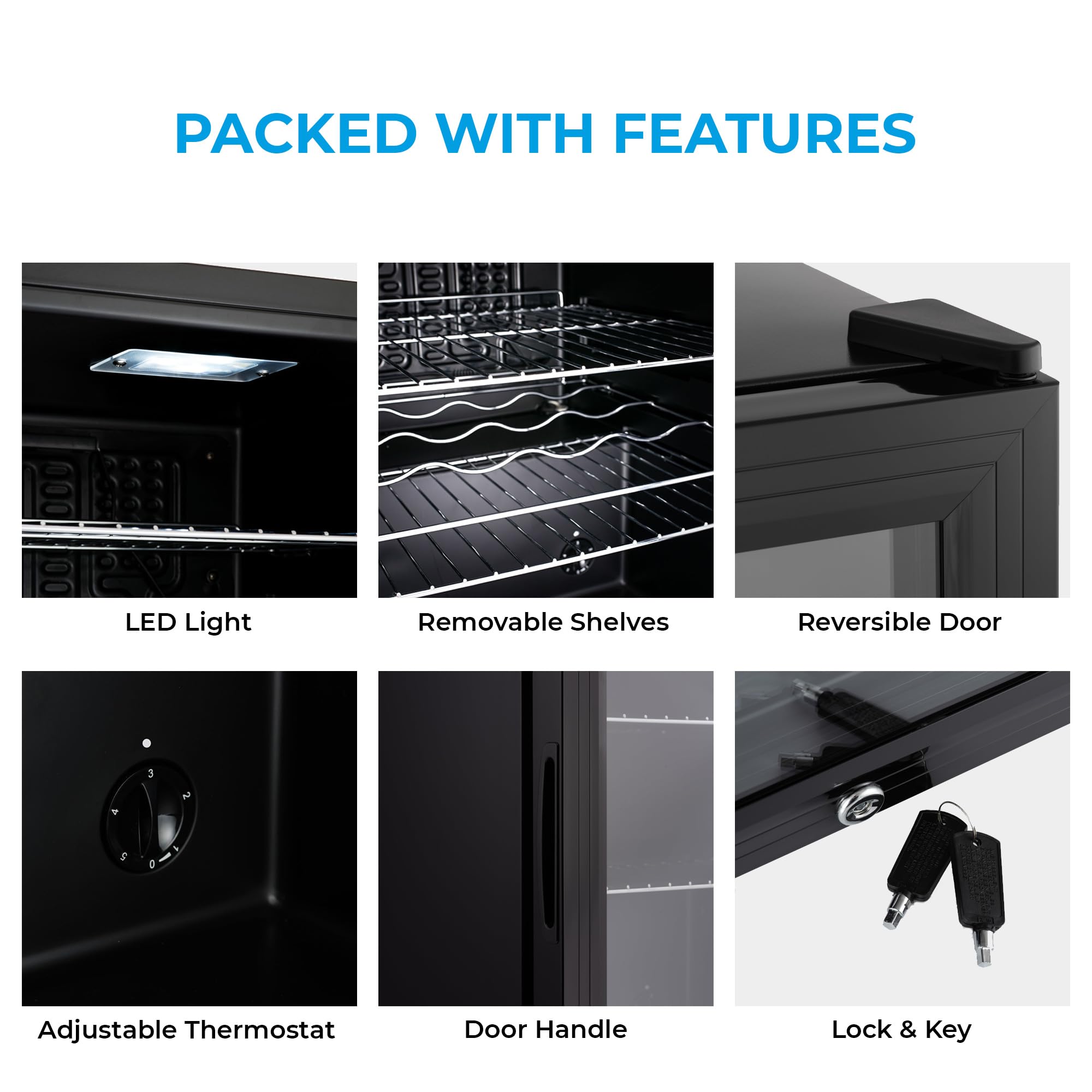 Subcold Super85 LED - Under-Counter Fridge | 85L Beer, Wine & Drinks Fridge | LED Light + Lock and Key | Energy Efficient (Black, 85L)…